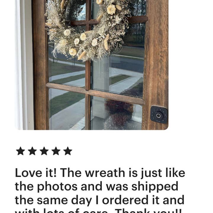 Lu home - Vente Couronne - Couronne de fleurs sauvages Earthy Floral de Lu home - 56 cm2