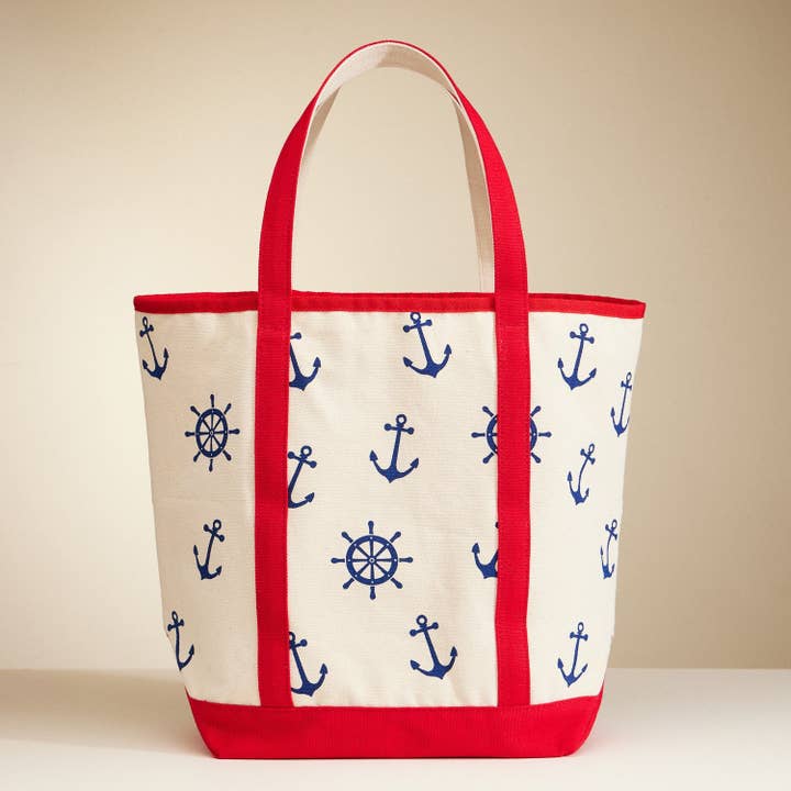 Lilla Haven - Wholesale Tote bag – Women's - Large Size Nautical Theme Print Everywhere-Carry Canvas Tote - Beach Bag3