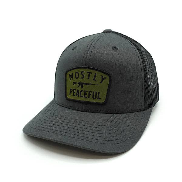 Shield Republic - Wholesale Trucker Hat - Men's - Mostly Peaceful Woven Patch Hat