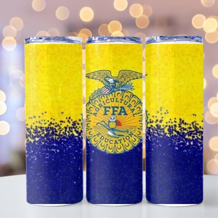 FFA Glitter 20oz Tumbler  for wholesale by Farm Life Crafting
