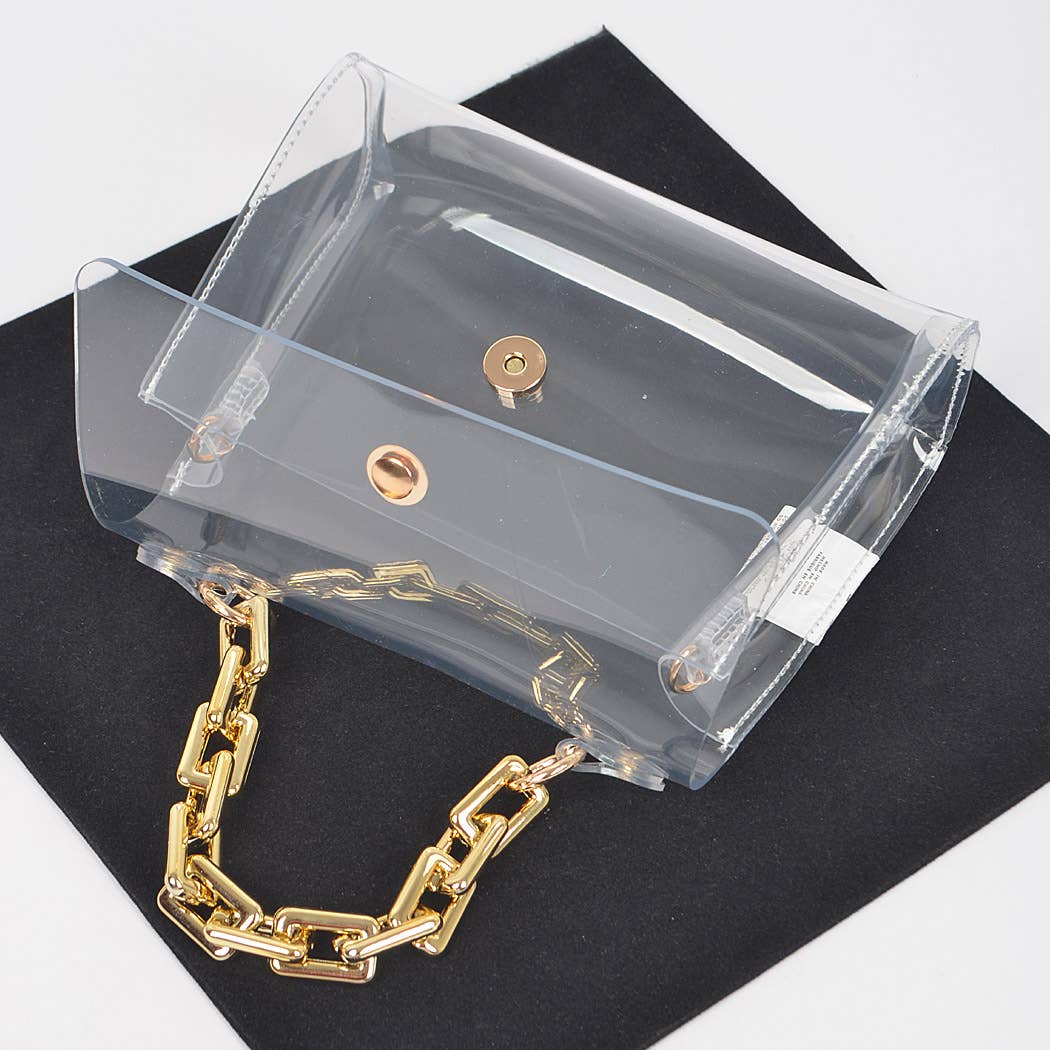 3AM BY H&D ACCESSORIES - Vendita all'ingrosso Borsa a tracolla - Donna - Borsa a catena grande trasparente4