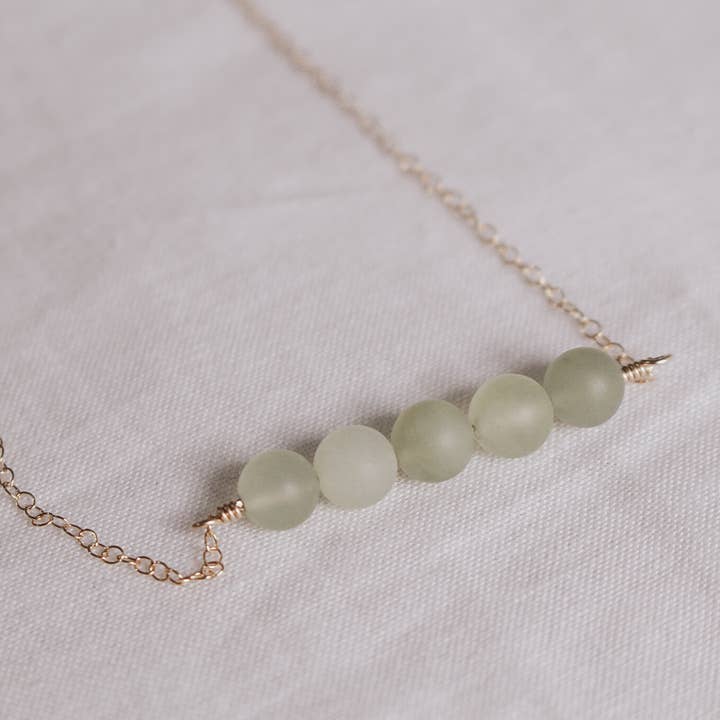 Bar Necklace in Serpentine Jade for wholesale by Eden Rae