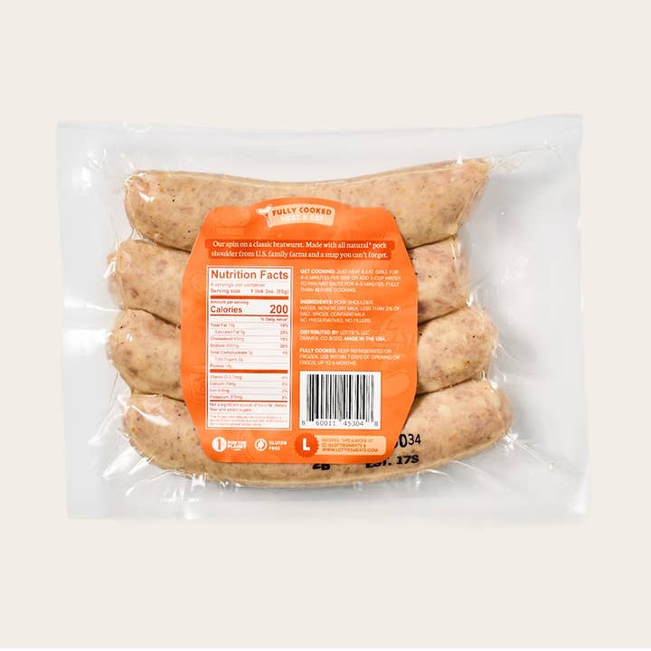 Lottie's Meats - Wholesale Sausage - The Bratwurst | Fully Cooked Sausage | 14 Packs Per Case 1