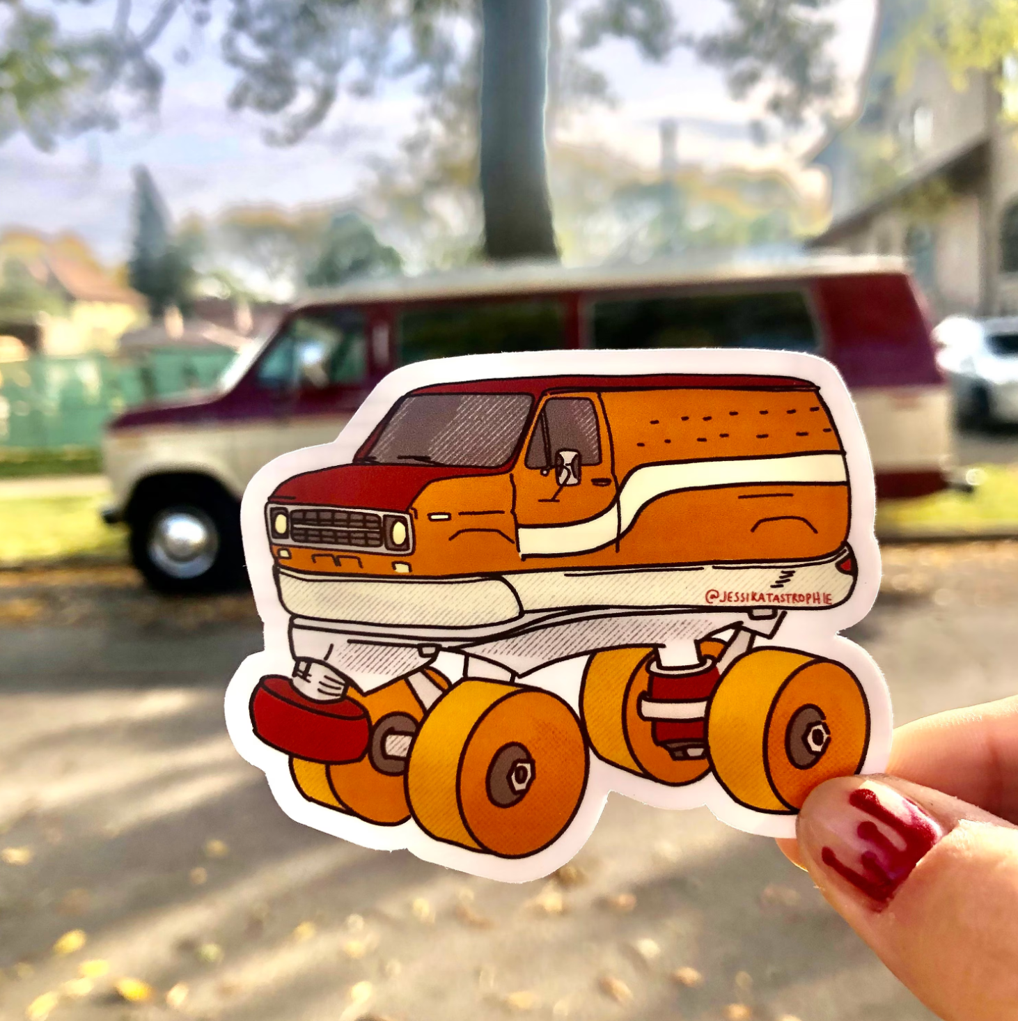 Full Send Studio - Wholesale Sticker - Vanlife Roller Skate Sticker - weatherproof1