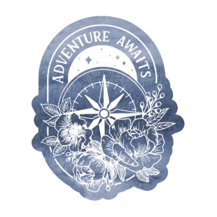 Adventure Awaits Compass Sticker for wholesale by Almost Local