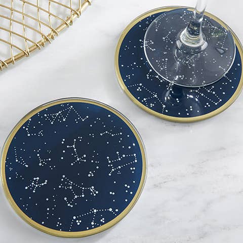 Kate Aspen - Wholesale Coasters - Under the Stars Glass Coaster (Set of 2)
