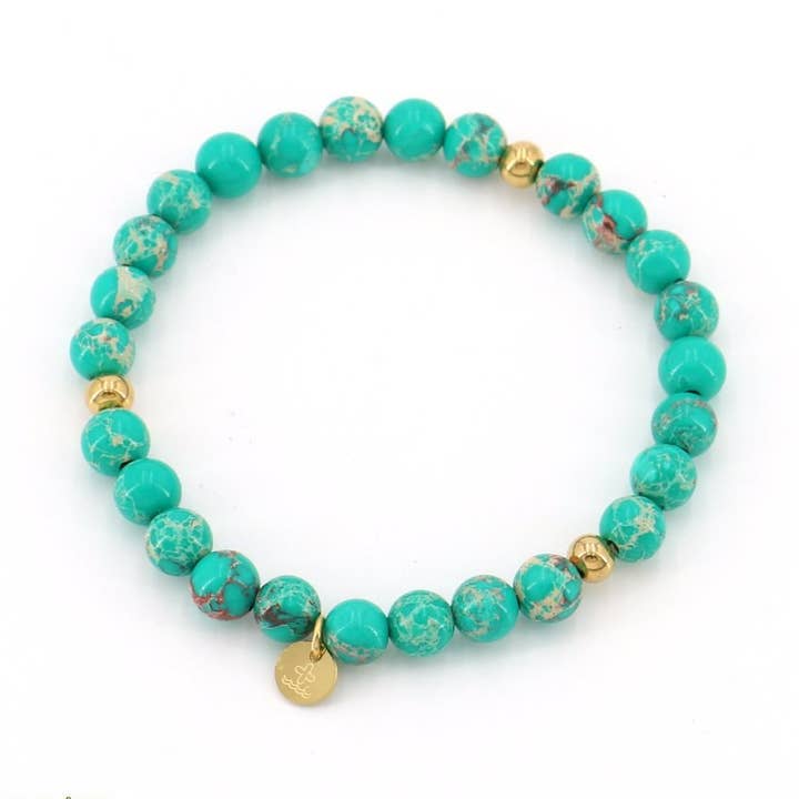 Lilas de Seine - Wholesale Beaded Bracelet - Elastic bracelet with marble beads 6mm 02230154