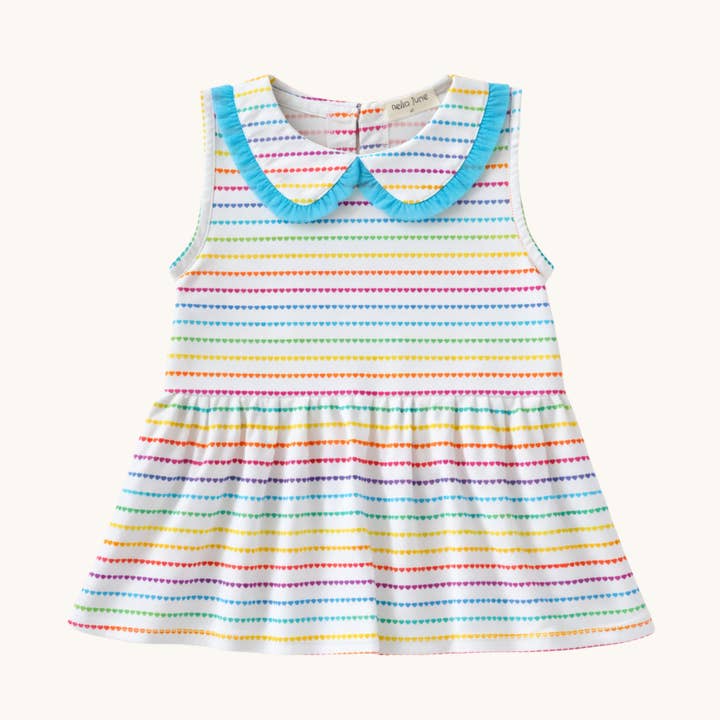 Performance Tennis Dress in Rainbow Heart for wholesale by Nella June