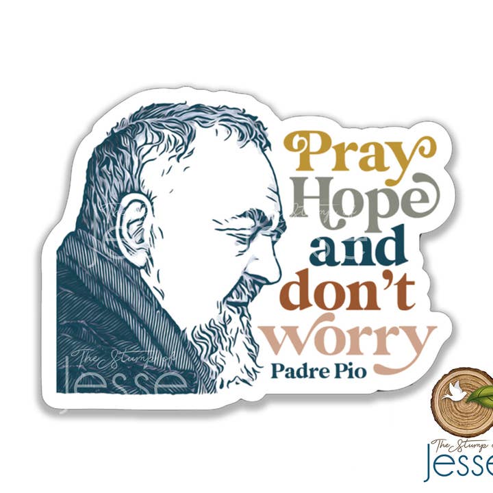 St. Padre Pio of Pietrelcina Catholic Sticker for wholesale by The Stump of Jesse