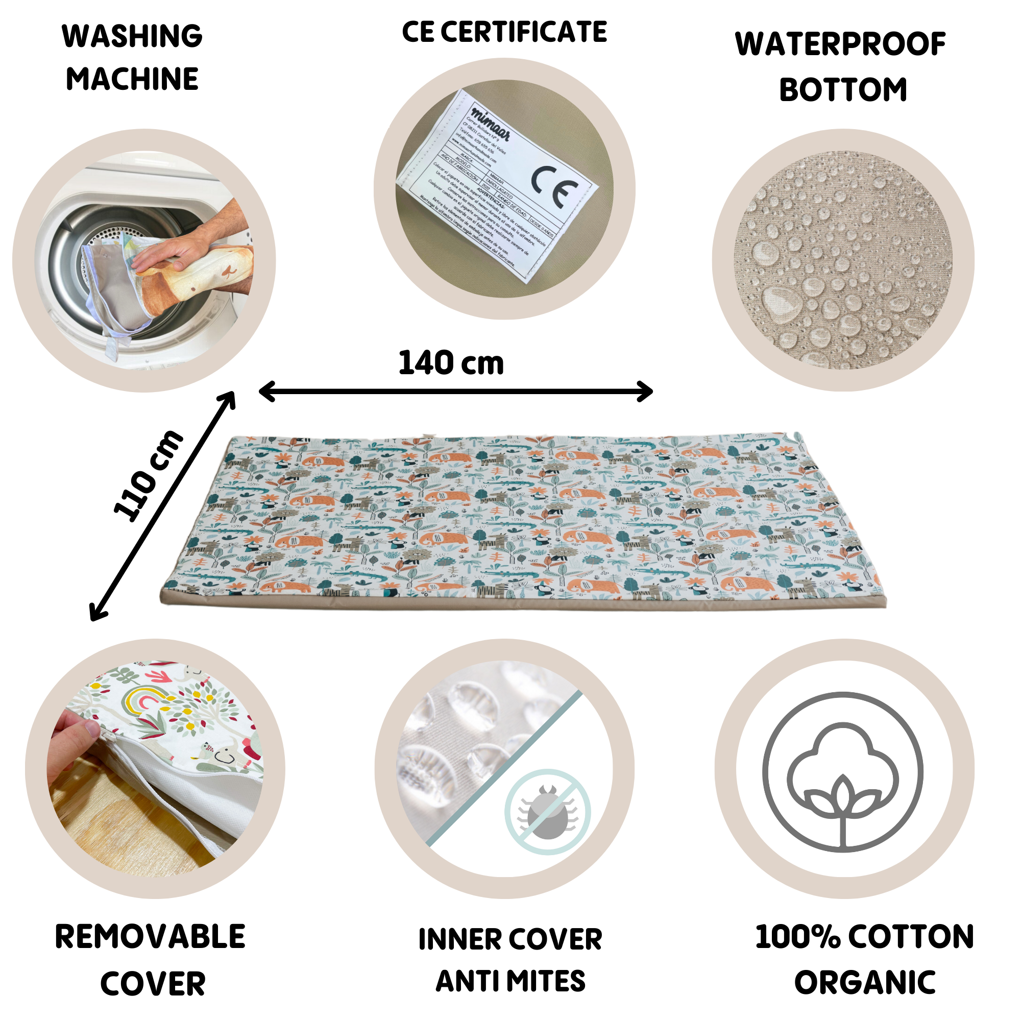 MIMAAR BARCELONA SL - Wholesale Play Mat - Kids & Baby - SENSORY ROLL-UP — BLUE SAFARI PRINT7