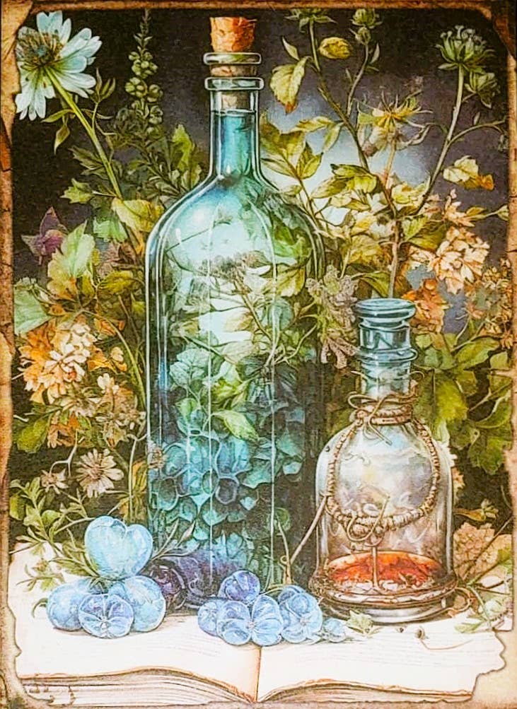 Slightly Askew Art - Wholesale Gallery Wall Set - Blue Witches - Set of 10 4" x 6" Decoupage Wood Wall Panels5