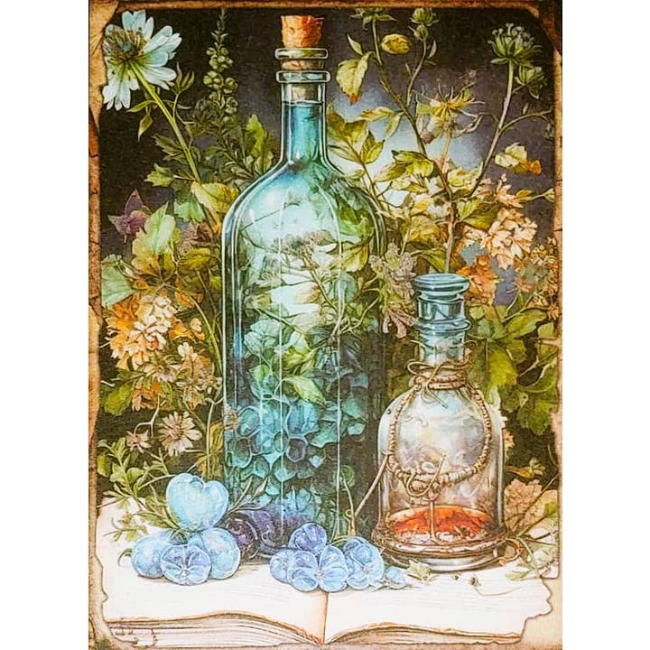 Slightly Askew Art - Wholesale Gallery Wall Set - Blue Witches - Set of 10 4" x 6" Decoupage Wood Wall Panels5