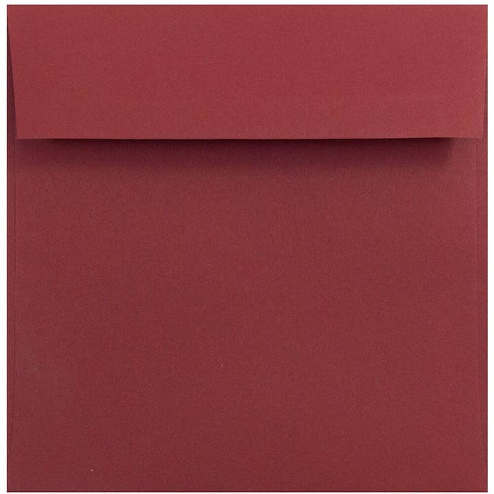 6 x 6 Square Invitation Envelopes, Dark Red, 1000 for wholesale by JAM PAPER