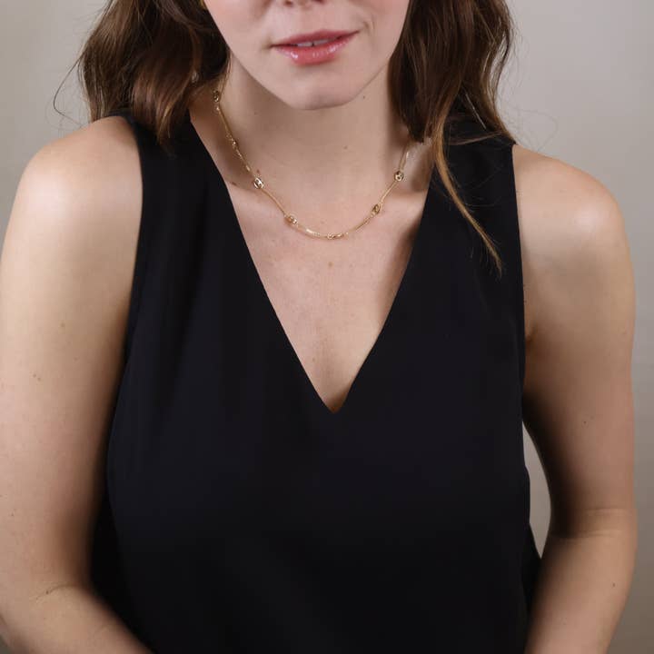 GoldFi - Wholesale Link & Chain Necklace - 18k Gold Filled Fancy Box Chain Necklace3