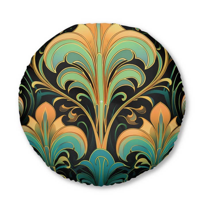 Gustaveo Fauveresse - Cojín de suelo redondo para venta al por mayor de Velvet Rust