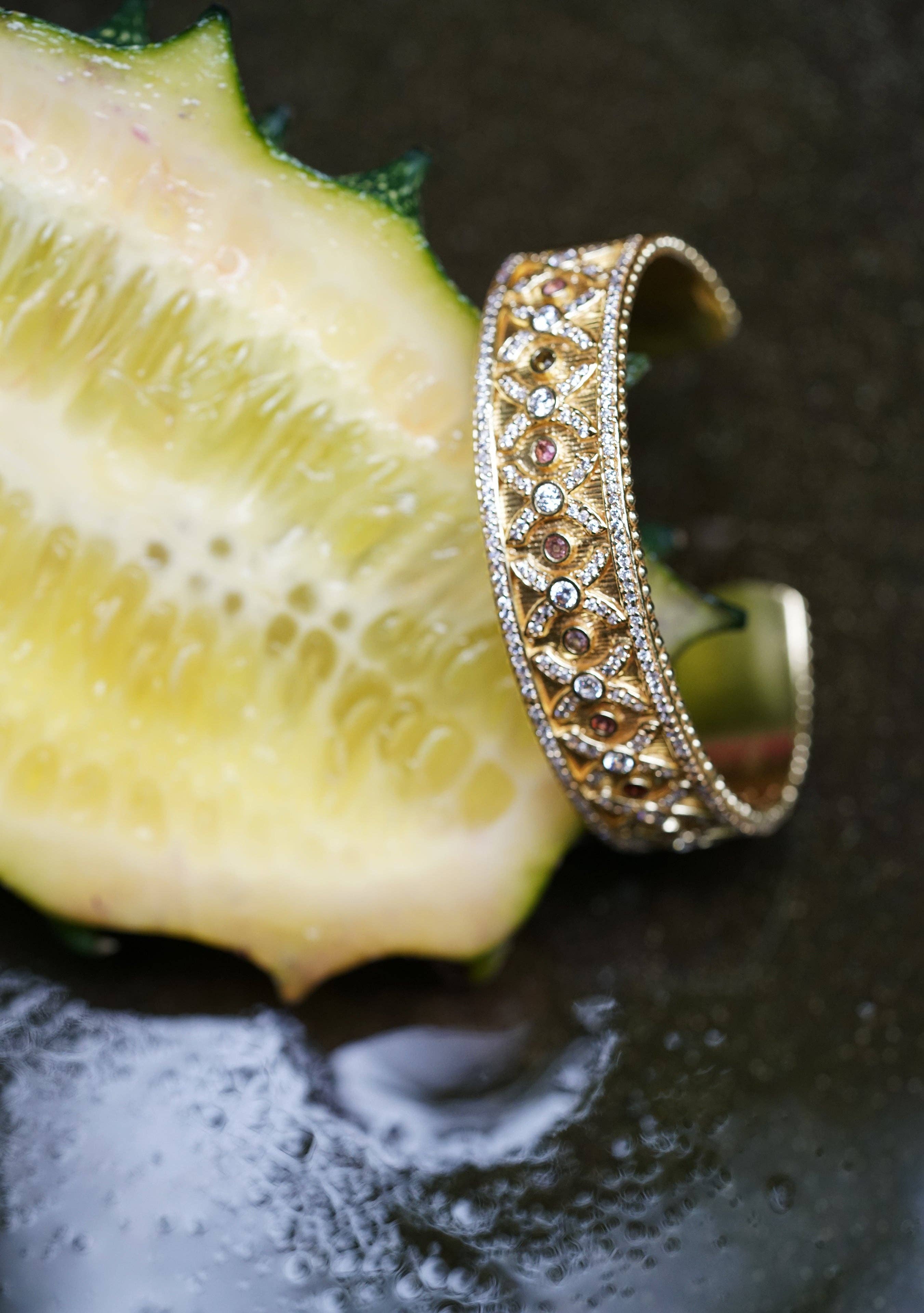 DIAPERIS - Wholesale Cuff Bracelet - CORFOU GOLD BRACELET/ TOURMALINES