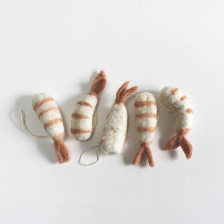 PetitFelts - Wholesale Ornament Set - Shrimp Cocktail Ornament Set