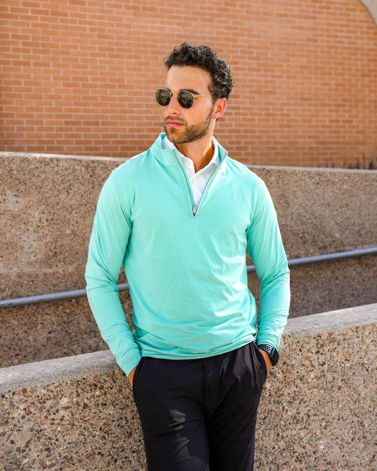 USA Palm – Polo - Homem por atacado – Fecho de 1/4 Mesclado126