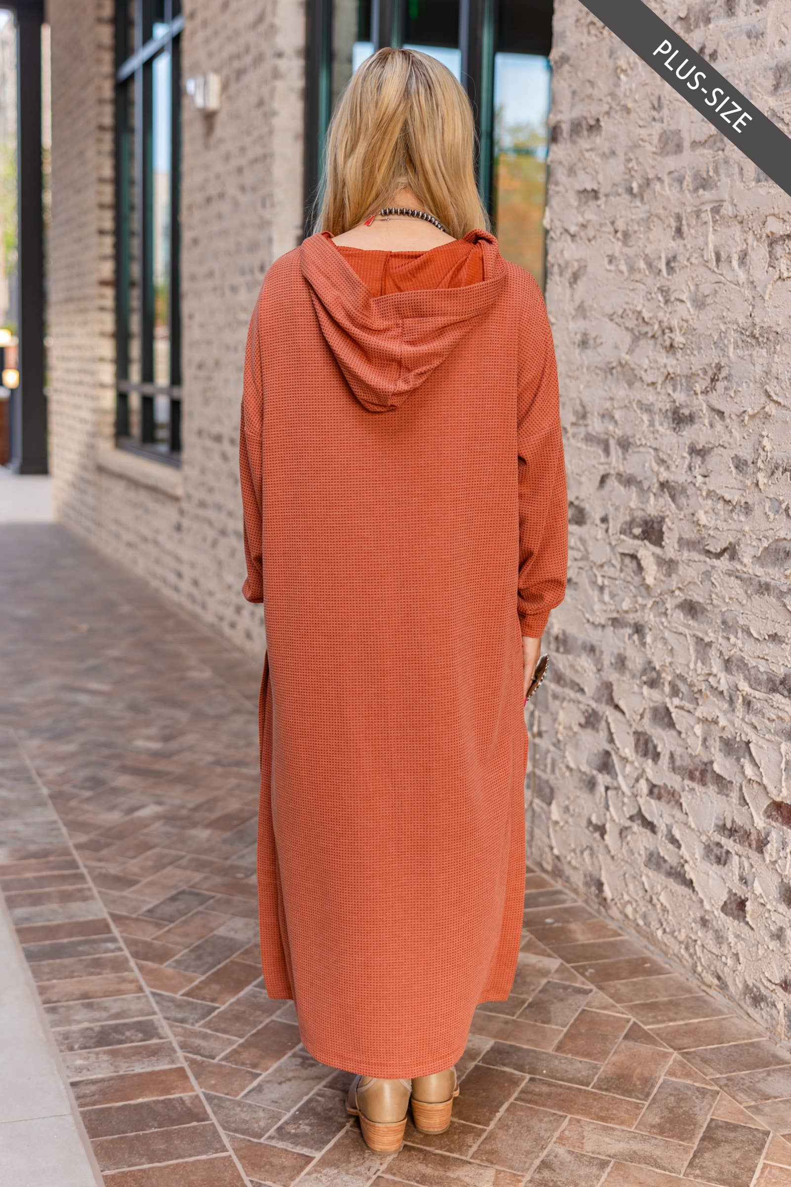 Dear Scarlett - Wholesale Dress - Women's - PLUS SIZE Waffle Knit Thermal Duster35