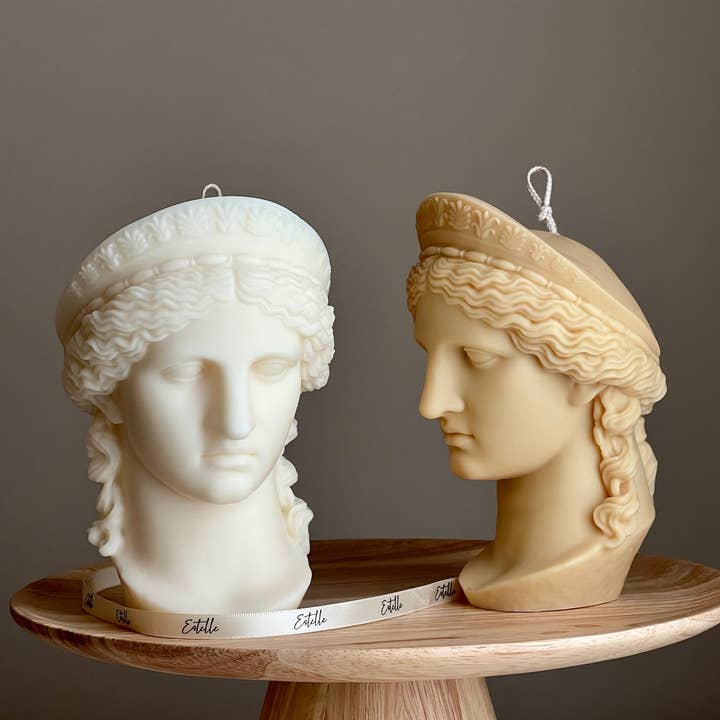 Huge Hera Goddess Bust Candle for wholesale by Estelle Studio