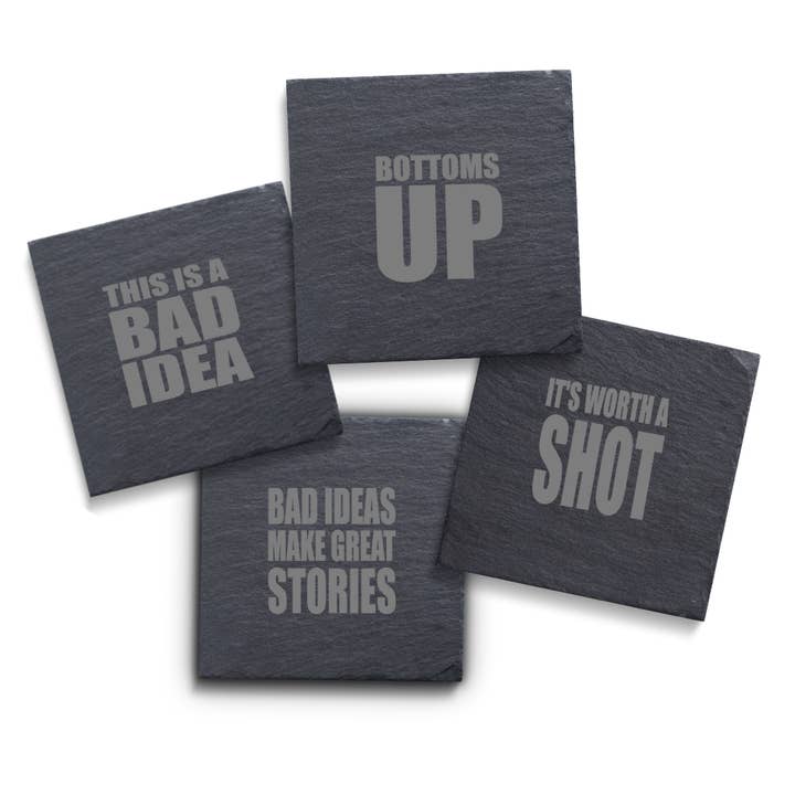 Bad Idea Coaster Set for wholesale by Be Honest Co