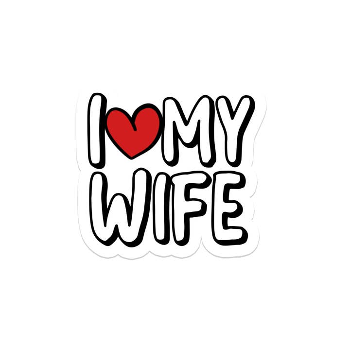 I Heart My Wife Vinyl Decal – Waterproof Laptop Sticker for wholesale by Rebel and Siren Stickers