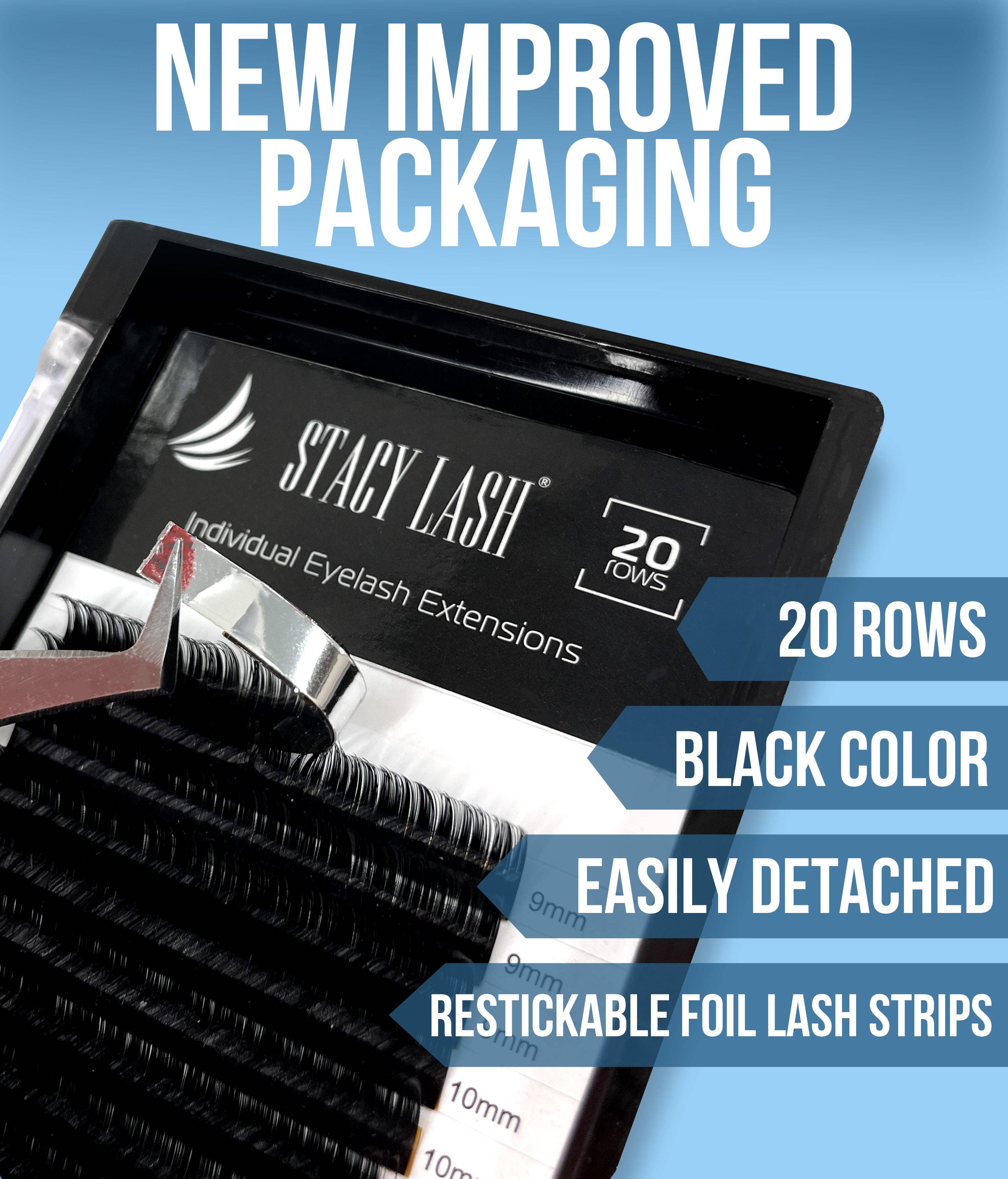 Stacy Lash - Wholesale False/Fake Eyelashes - 20 Rows - Easy Fan Mink Eyelash Extensions B Curl3