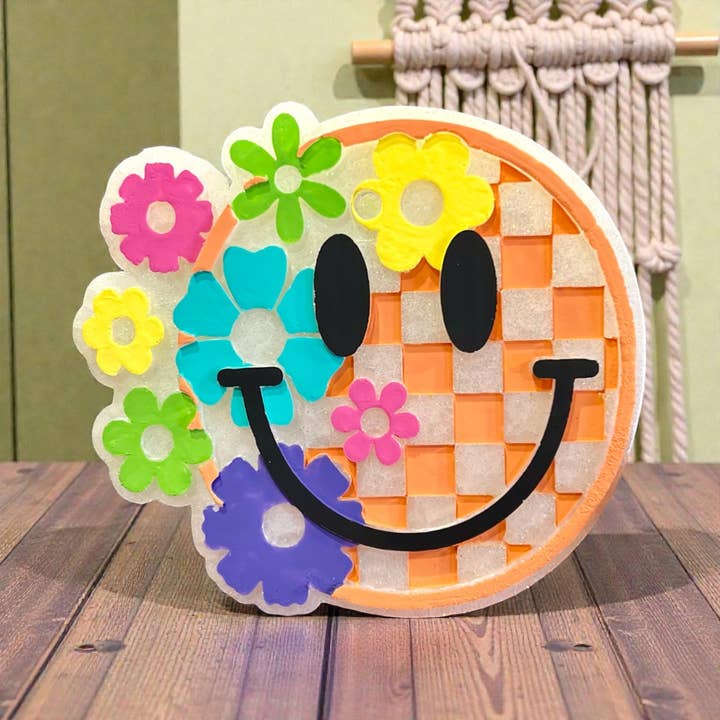 Checkered Smiley Freshie for wholesale by Bug and Bean Freshies