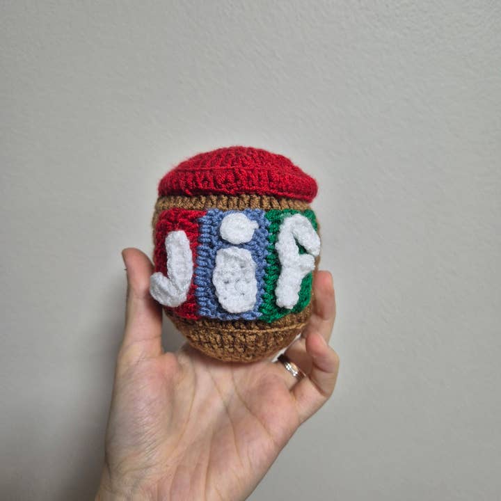 Tarro de Mantequilla de Maní de Ganchillo Hecho a Mano para venta al por mayor de despinacrafting