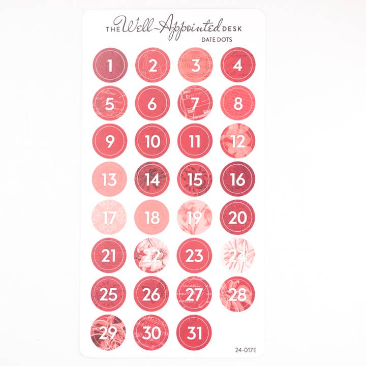The Well-Appointed Desk - Wholesale Sticker - Date Dots Sticker Sheet (24-017)6
