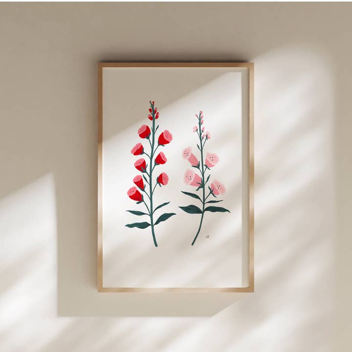 Fingerbøl Illustration Blomstret Kunsttryk for engroshandel hos GREENHOUSE SOCIETY PAPER