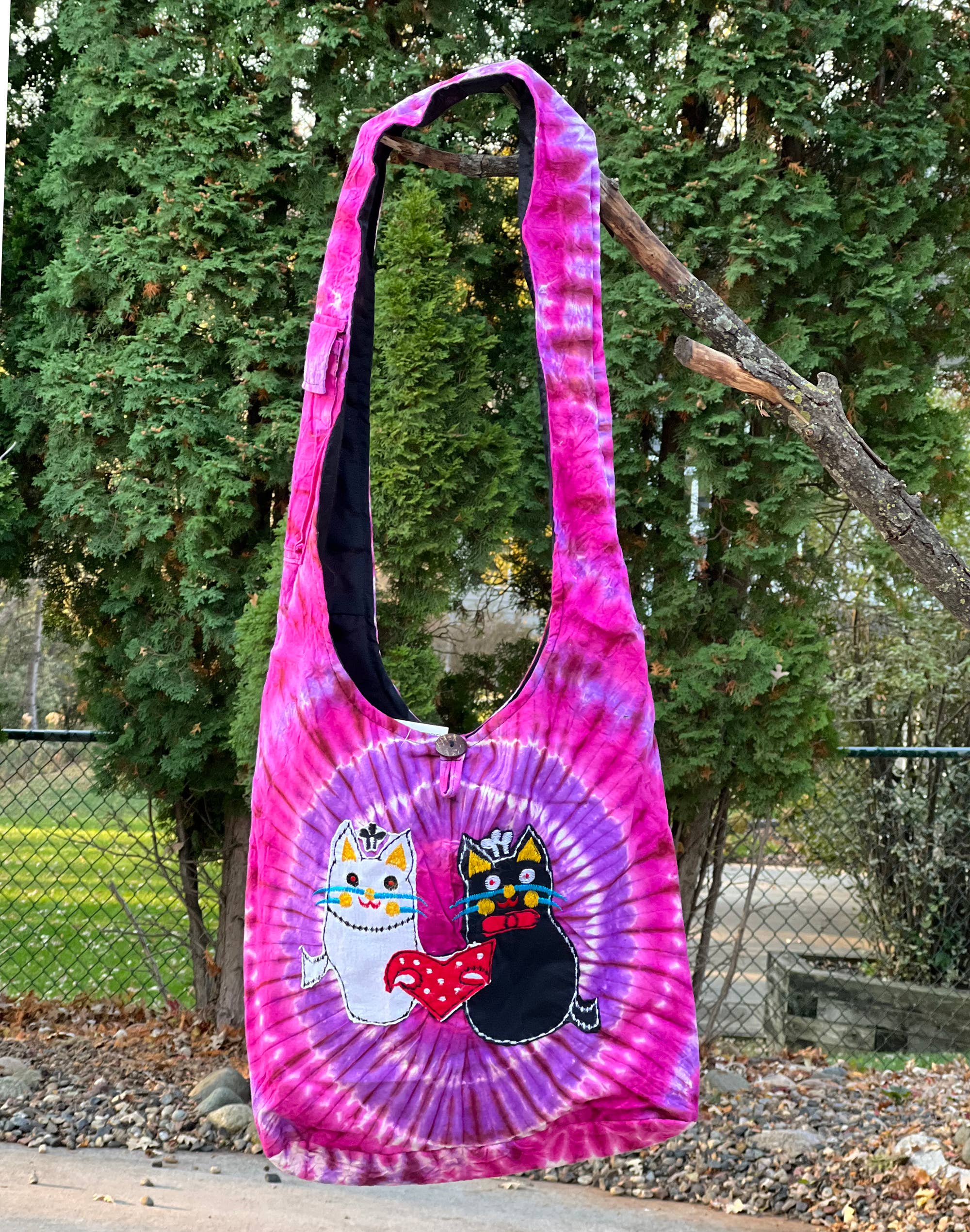 Wholesale Tie Dye Cats Bohemian Hippie Sling Crossbody Bag Nepal