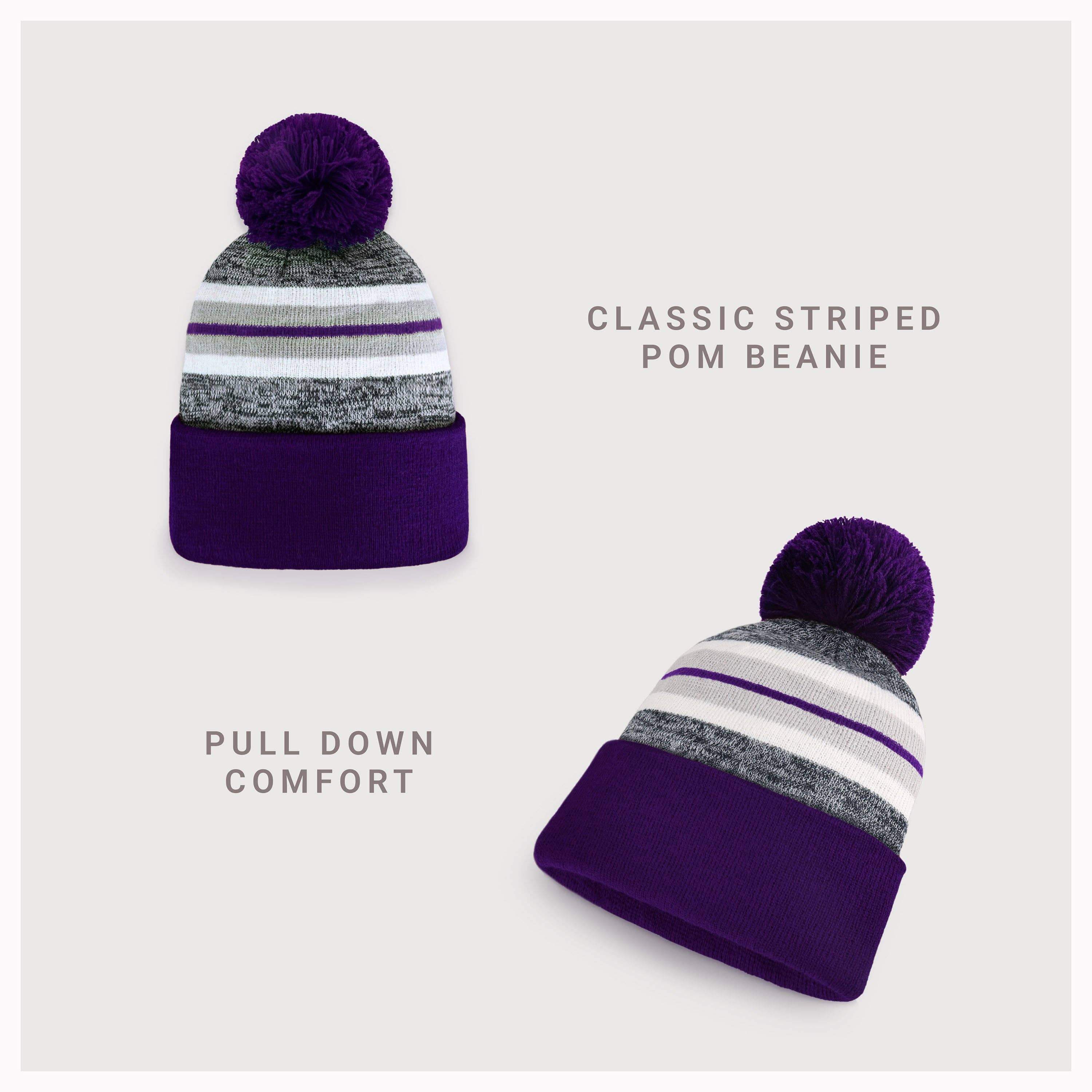 ChoKoLids - Vendita all'ingrosso Berretto - Donna - Berretto sportivo con pompon a righe CHOK.LIDS11