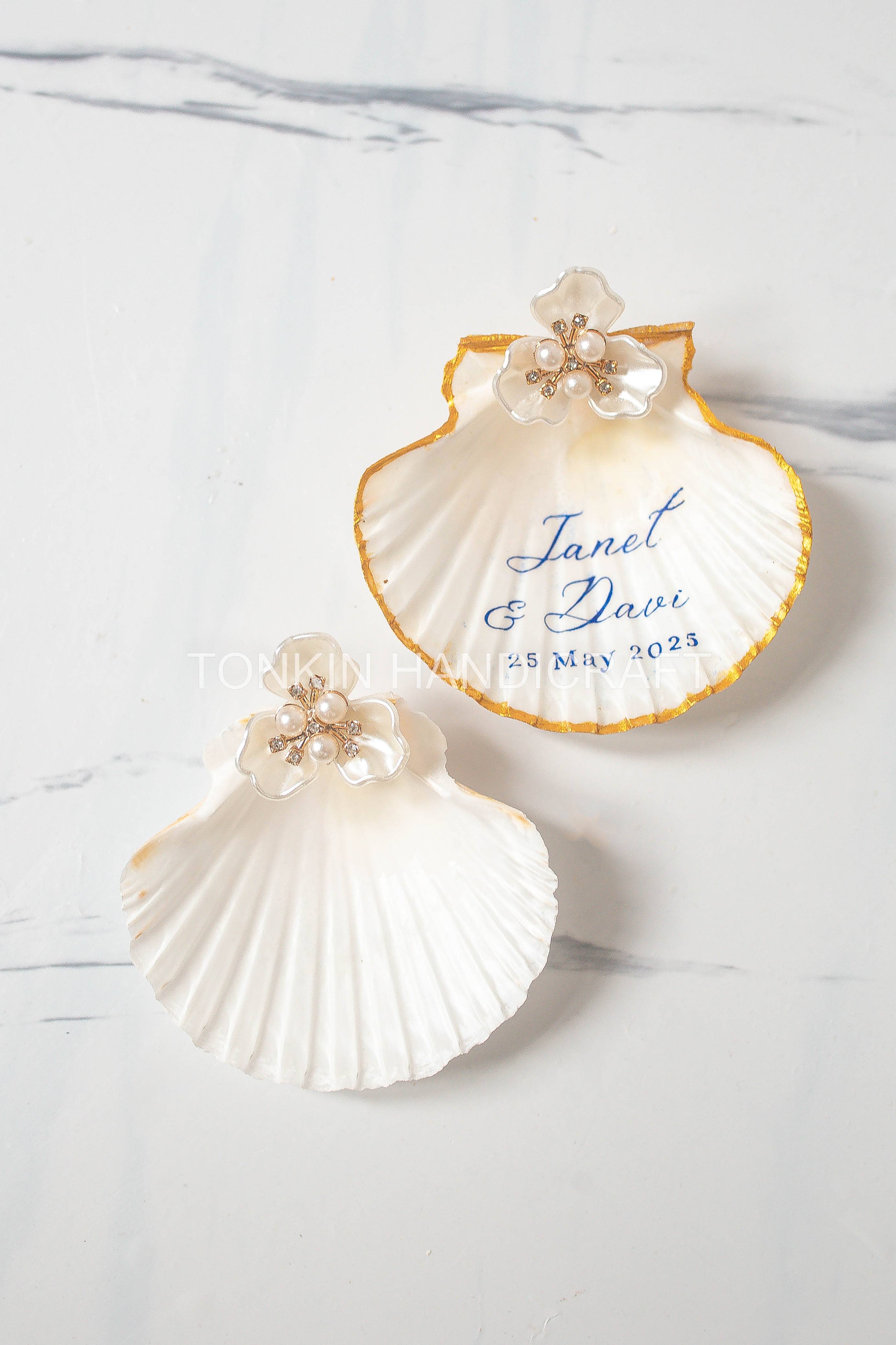 Tonkin Handicraft - Wholesale Jewelry Dish - Custom Scallop Shell Ring Dish1