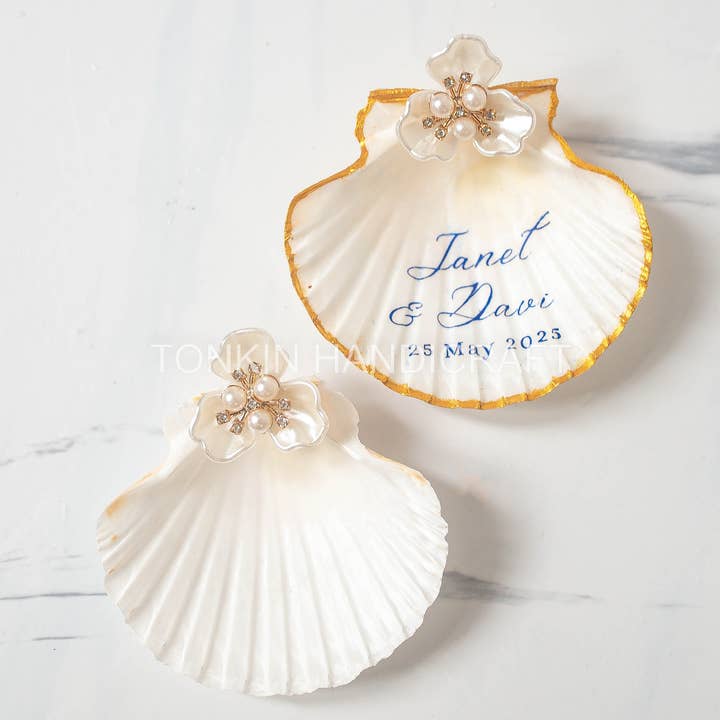 Tonkin Handicraft - Wholesale Jewelry Dish - Custom Scallop Shell Ring Dish1