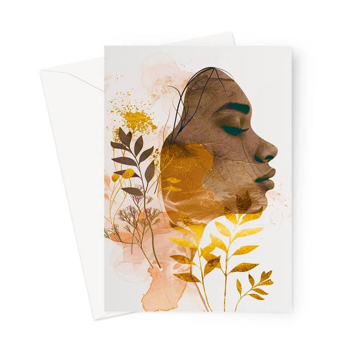 Golden Harmony Silhouette 06 Greeting Card for wholesale by D'Sare