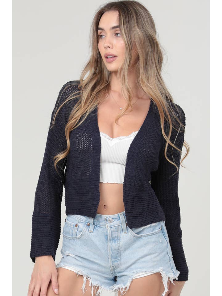 ANGIE - Wholesale Cardigan - Women's - XHS24-ASIS LIGHT WEIGHT OPEN KNIT CARDIGAN SWEATER18