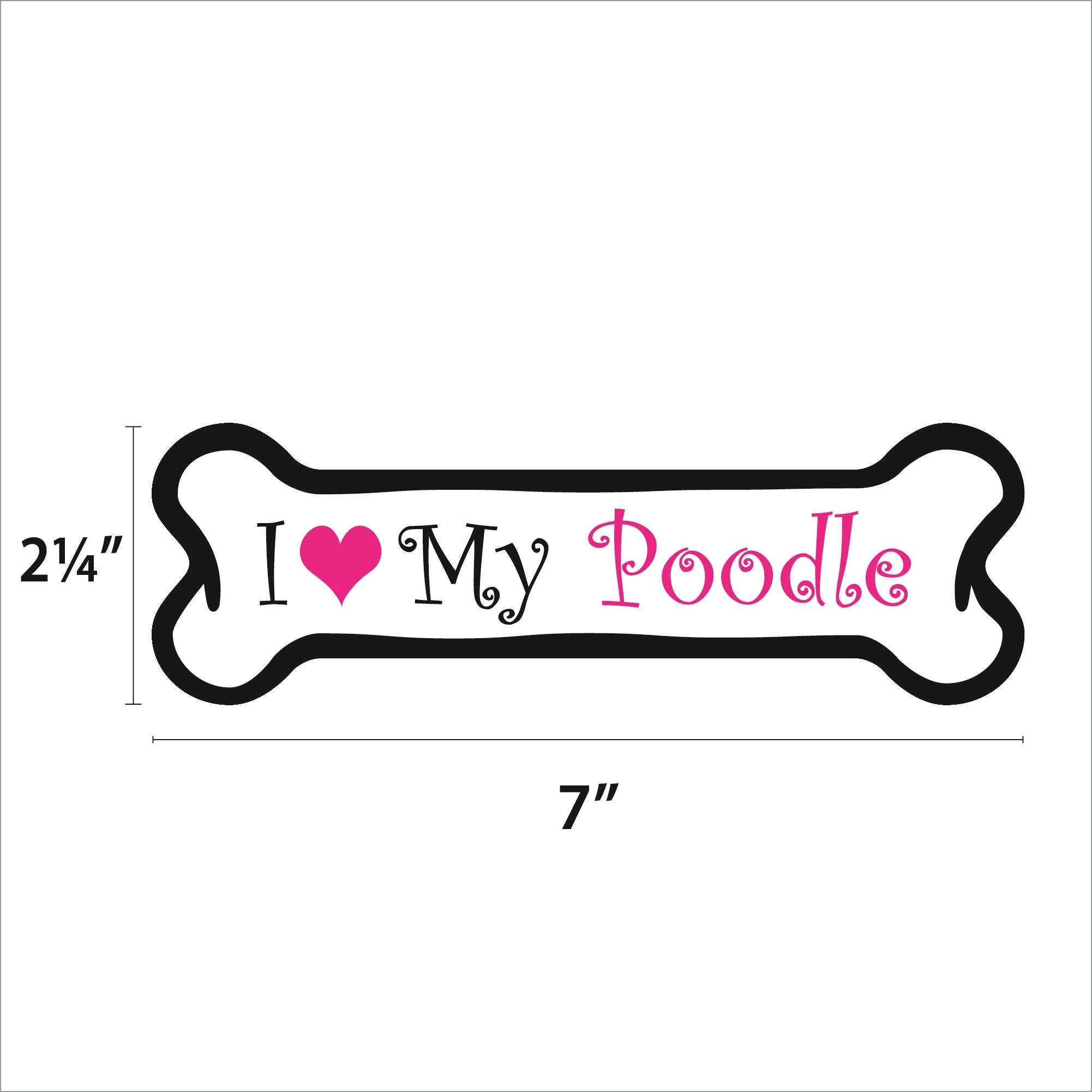 Imagine This Company – Großhandel Magnete – Ich liebe meinen Pudel Pink - Knochen-Automagnet4