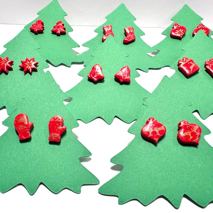 Vinterøreringe/lerøreringe, ferieøreringe/juleøreringe - PÅ UDSALG! for engroshandel hos Janine’s Jewelry Design