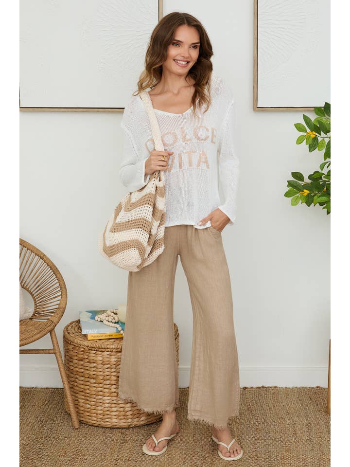 MILIO MILANO - Wholesale Pants - Women's - ITALIAN LINEN PANTS WITH RAW HEM (12282/154012/154102)15