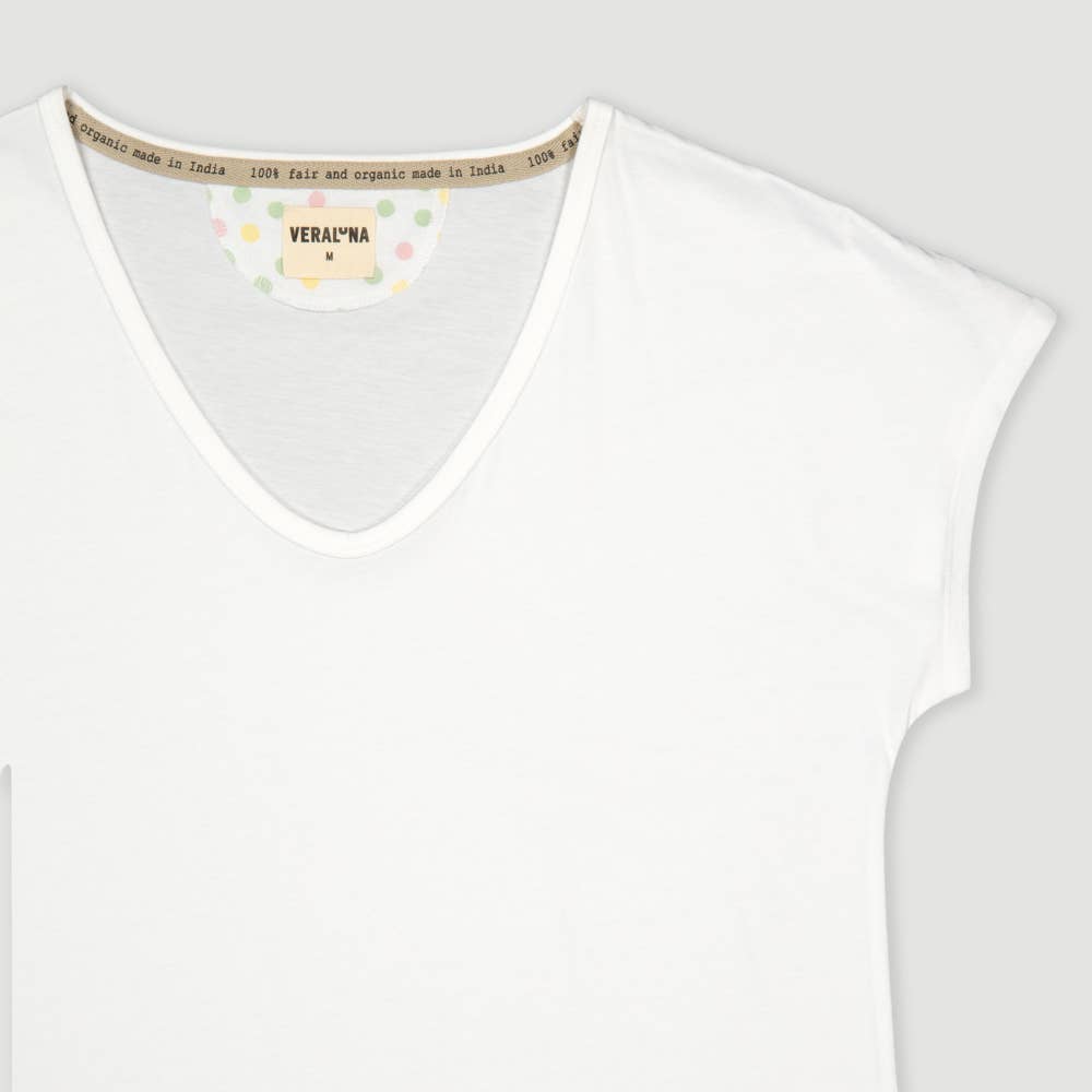 Veraluna Sustainable Clothing – wholesale Sleepwear set – Women's – ORGANIC COTTON PAJAMA MORI WHITE DOTS FAIR TRADE1