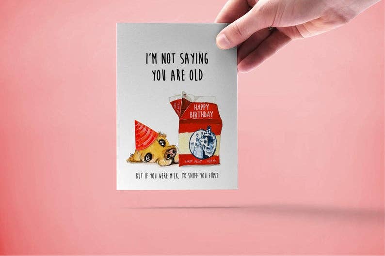 Liyana Studio - Venta al por mayor Tarjetas de cumpleaños - Tarjeta de cumpleaños divertida 'Leche vieja'2