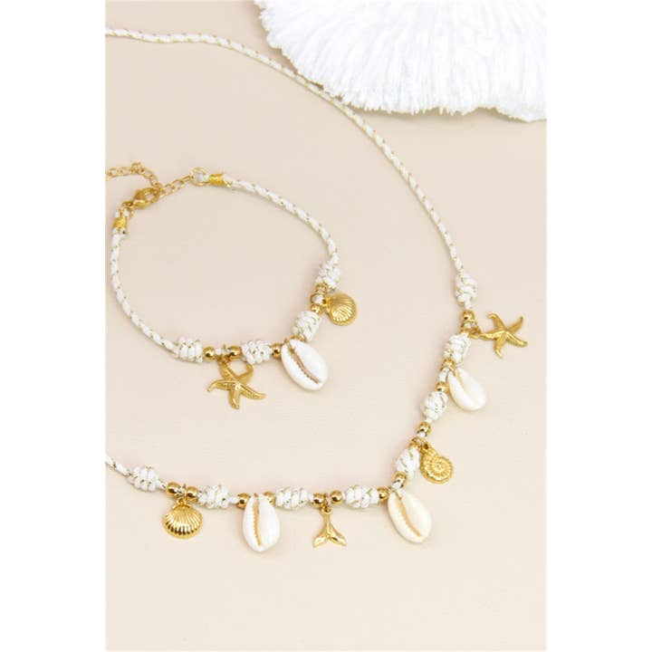 BELLISSIMA BIJOUX - Wholesale Pendant/Charm Necklace - Marine Charm Cord Necklace in Stainless Steel3