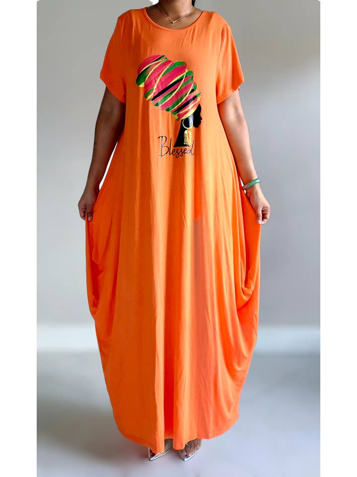 India Batik – Großhandel Kleid – Damen – Blessed Afro Bubble Jerseykleid, kurzärmlig, 2022SS4