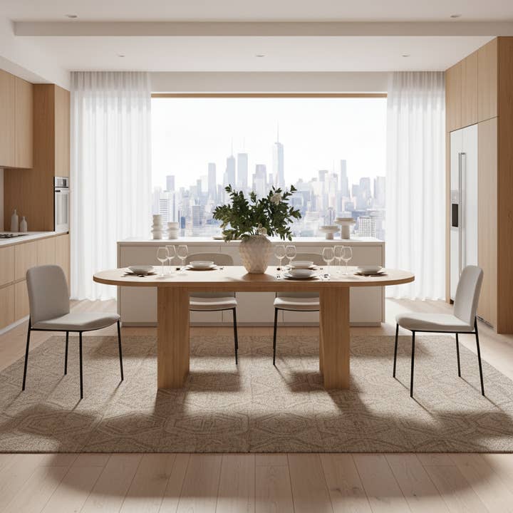 HOMYCASA DESIGN INC - Wholesale Coffee Table - Oval Farmhouse Dining Table for 6, Kitchen&Living Room Table4