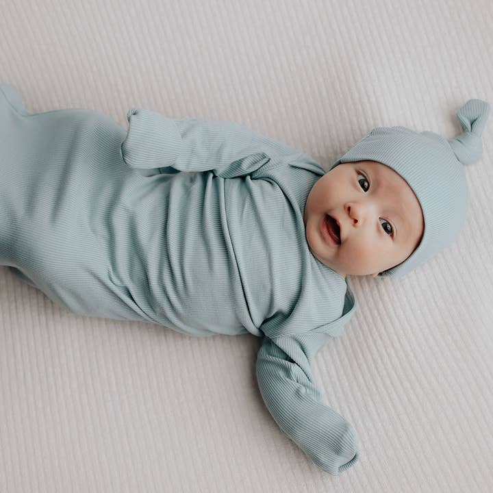 Three Little Tots - Wholesale Babygown - Baby - Blue Bird Knotted Gown16