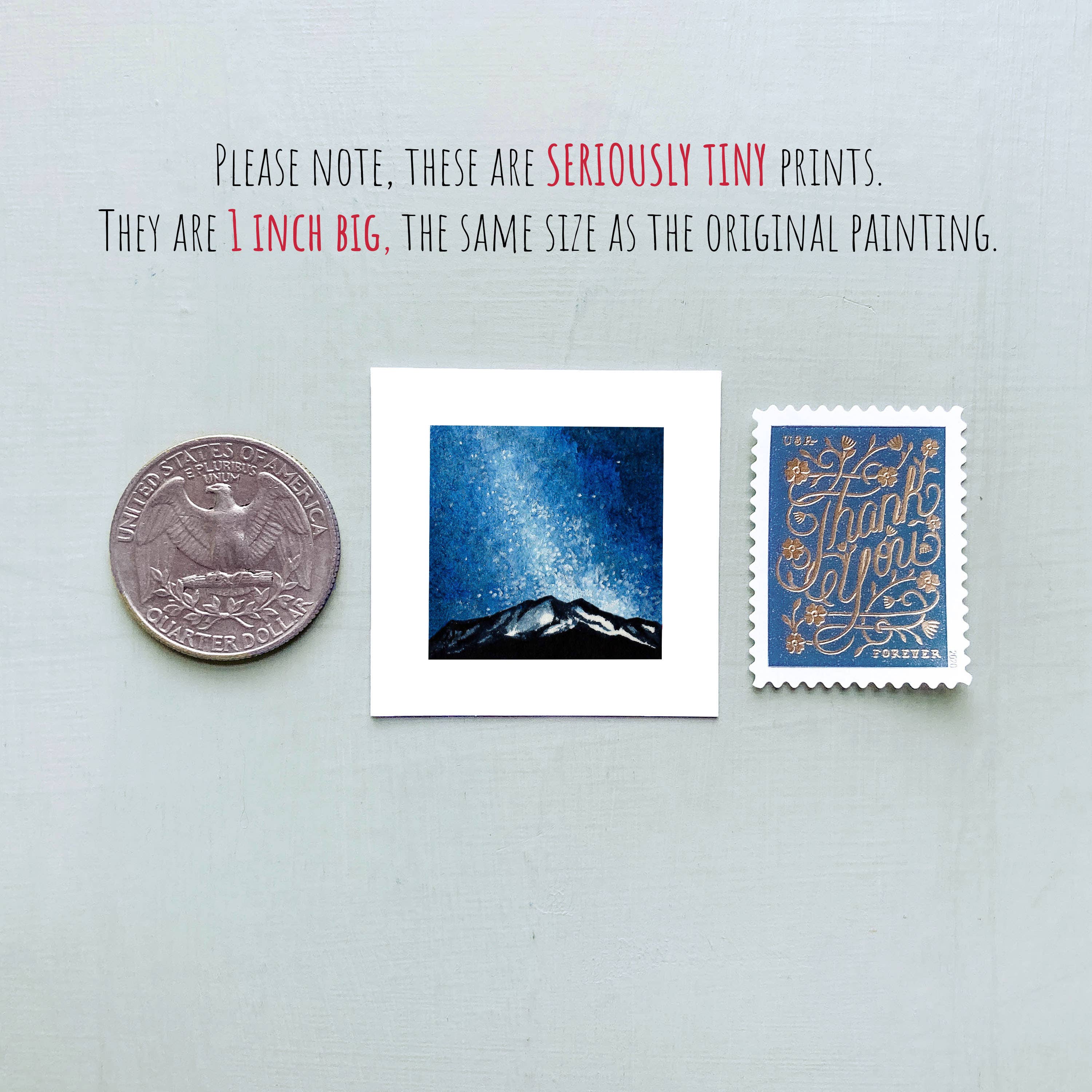 Mick's Art Goods - Wholesale Art Print - Mini 1" Galaxy Mountain Milky Way Tiny Framed Art Print4