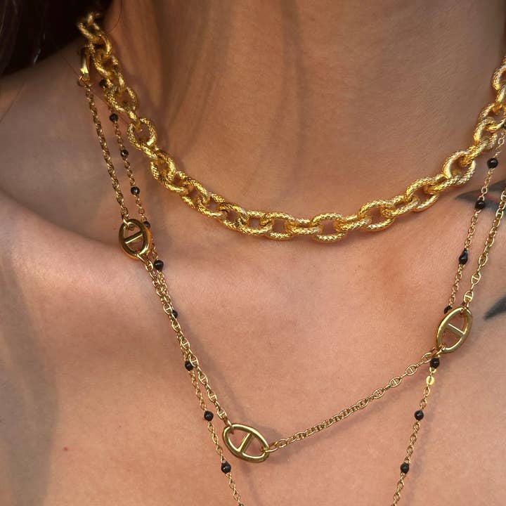 Bloo and Ro – wholesale Link & chain necklace – The “Layer Me” Threaded Rope Necklace