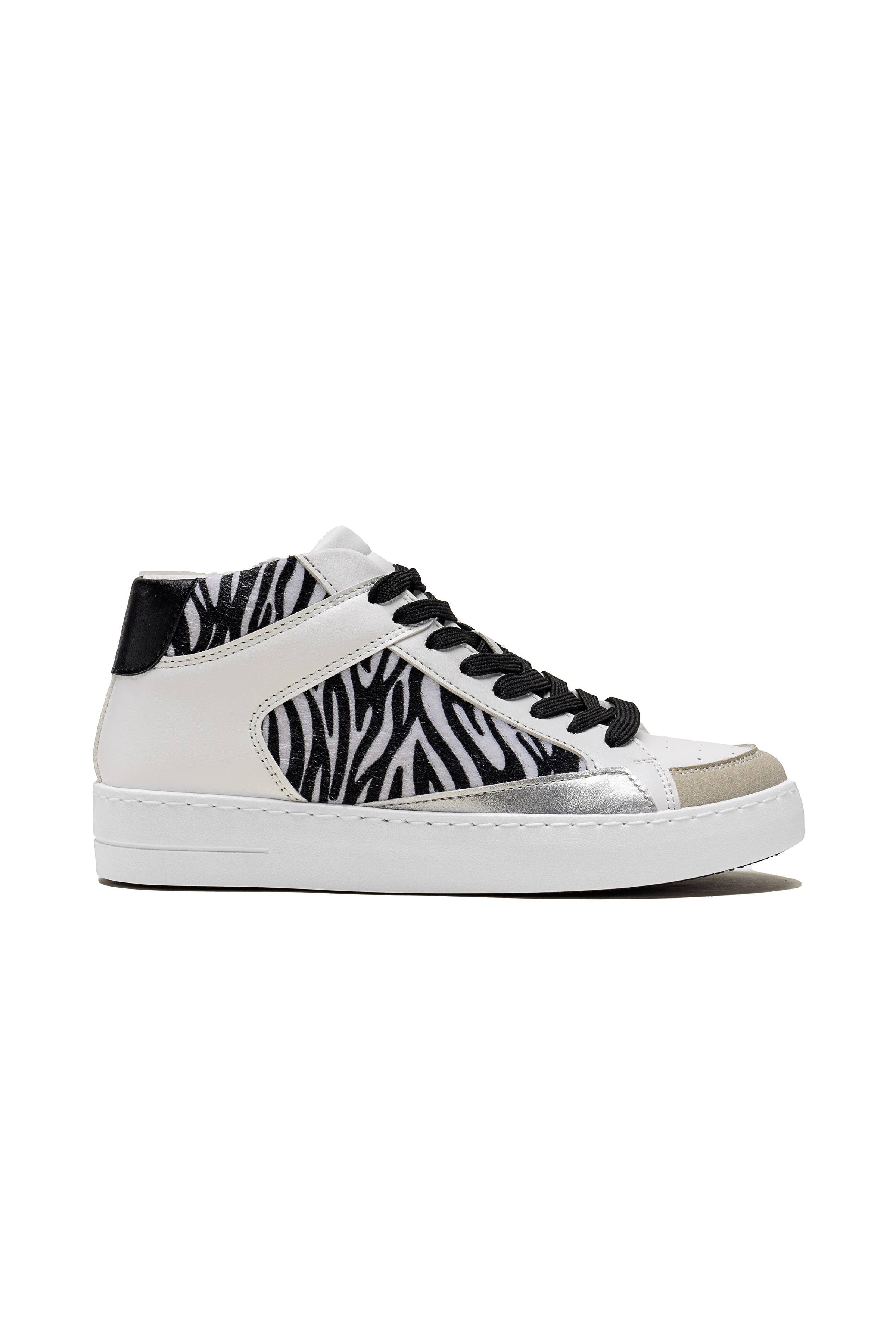 C'M PARIS – Sapatilha Lifestyle - Mulher por atacado – Ténis de Cano Alto com Lantejoulas e Estampados de Animais 652312