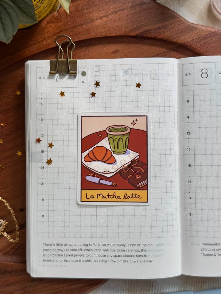 La Matcha Latte Sticker for wholesale by Marlene Vega Studio
